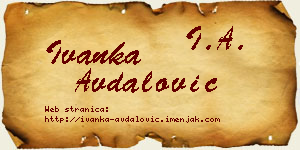 Ivanka Avdalović vizit kartica